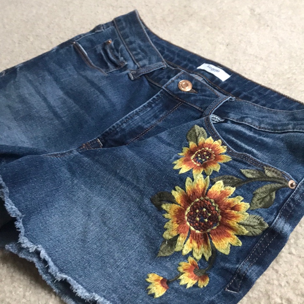 floral jean shorts